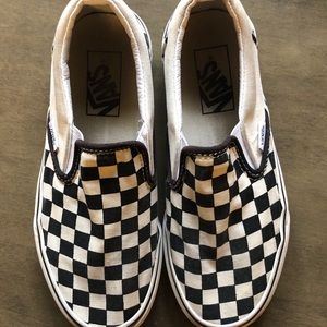 Womens VANS checkerboard slip ons
